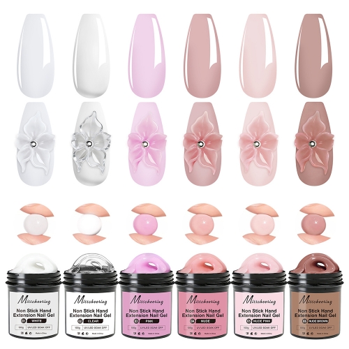 1Jar 100g White Clear Non Stick Hand Extension Nail Gel 3D Shaping Sculpting Carving Nail Art Solid Hard Gel UV LED Soak Off Gel