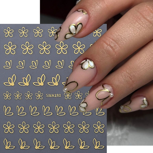 1pcs 3D Petals Florals Flowers Nail Sticker Decals Self Adhesive Sliders For Nails Designs DIY Decoration Manicure