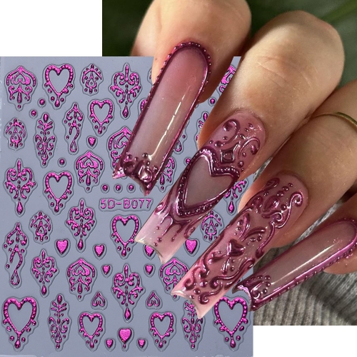 1pcs Retro Love Heart Nail Art Stickers Nail Decoration Nail Decal Nail Art Accessories 