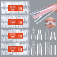 256Pcs/box Sandwich Nail Dual Extension Quick-Building Gel Form 128Pcs Top Mold & Bottom Mold Full Cover Acrylic Nail Extension Form