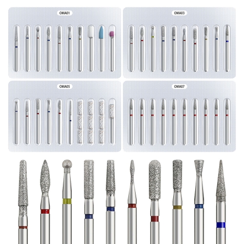 10pcs/set Milling Cutter For Manicure Electric Professional Nail Drill Bits For Pedicure Nail File Gel Remover Tool