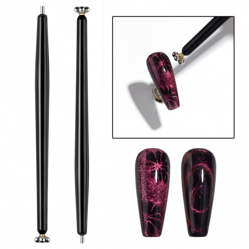 1pcs 2 in 1Double Headed Nail Art Magnet Stick Fancy Cat Eyes Magnet for Nail Gel Polish 3D Cat Eye UV Gel Nail Polish Magnet Tools
