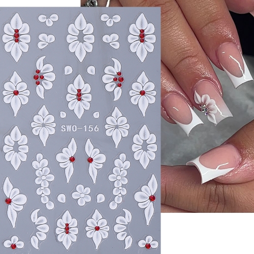 1pcs Spring Daisy Nails Decals Cute Leaf Nail Stickers Blossom Petals Adhesive Charms Manicure Slider Decor