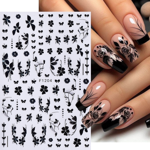 1pc Spring Summer Flower Butterfly Bamboo Leaf Nail Sticker Nail Art Decoration Nail Decal