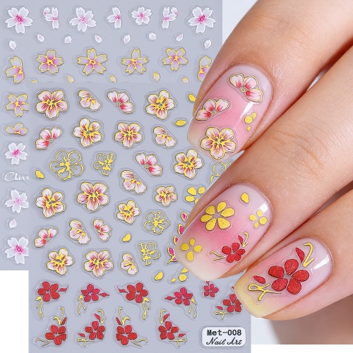 1pcs Small Wildflowers Tulip Camellia Nail Sticker Nail Art Decoration Nail Art Accessories Nail Decal