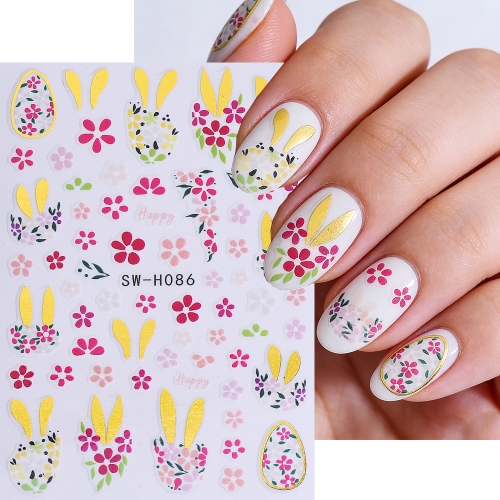 1pc Bronzing Flowers Nail Stickers Elegant Drawing Petals Golden Line Leaves Self Adhesive Nail Decals DIY Manicure Decoration