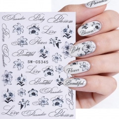 1pc Purple Butterfly Nail Sticker French Letter Nail Art Decal Nail Art Decoration Nail Art Accessories