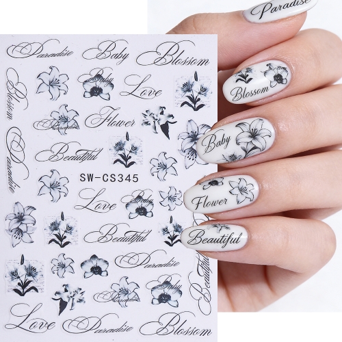 1pc Purple Butterfly Nail Sticker French Letter Nail Art Decal Nail Art Decoration Nail Art Accessories
