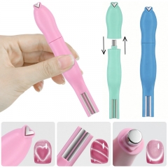 1Pc 3-In-1 Heart Shape Cat Eye Nail Art Magnet Double Line Moon Snake French Magnet Pen for Magnetic Gel Polish Manicure Tools