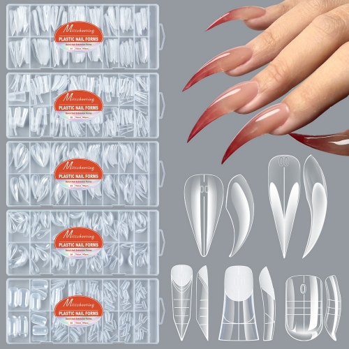 160pcs/box Claw Dual Nail Form False Nail Tips Quick Building Gel Molds Full Cover Fingertips Forms Nails Extension Supplies