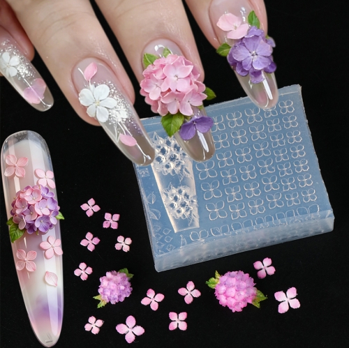 1pc 3D Nail Carving Mold DIY Design Silicone Nail Stamping Plates High Transparency Soft Nail Art Mold Tool