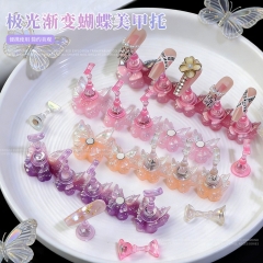 1set Flower Laser Aurora Ice Clear Magnetic Nail Tip Display Stand for Manicure Press-On Nail Training Acrylic Showing Shelves