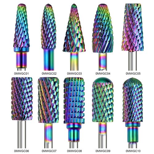 1pc New Iridescent Tungsten Steel Cuticle Nail Drill Bits Under Nail Cleaner Dead Skin Nail Prepare 3/32" For Electric Nail File