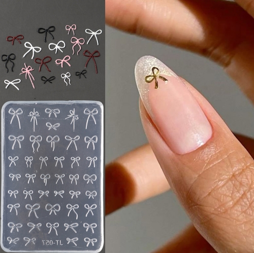 1pc 3D Bow Silicone Nail Art Molds Cute Lovely Line Bowknot Designs Embossed Floral Silicone Nail Mold Manicure Tools