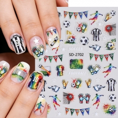 1pc 2026 FIFA World Cup Nail Stickers of Football National Flag Sports Game Party Temporary Stickers for Men and Women