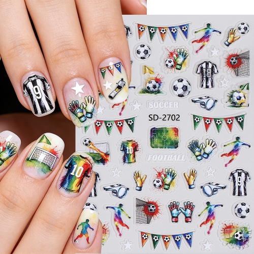 1pc 2026 FIFA World Cup Nail Stickers of Football National Flag Sports Game Party Temporary Stickers for Men and Women