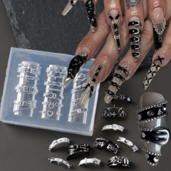 1pc Transparent Silicone Nail Art Mold Belt Buckle Flower Butterfly Four-leaf Clover 3D Nail Decoration Mold Manicure Template
