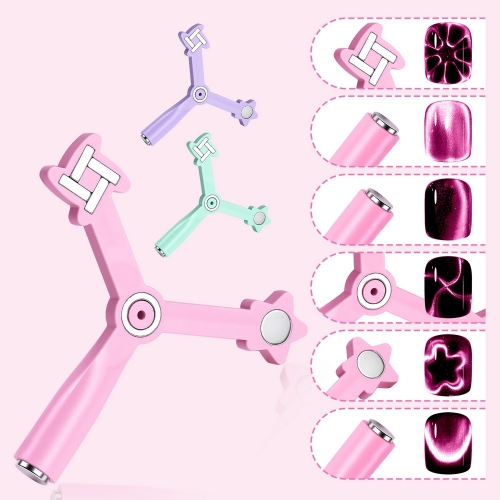 1pc 4 in 1 Cat Eye Nail Magnet Tool Strong Magnetic Stick for French Star Flower Cat Eye Designs Magnet Pen for Nails Art Salon DIY