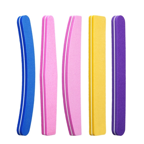 1pc Rhombus Halfmoon Double Side Nail files buffer 100/180 Polishing Grinding Manicure Pedicure Nail Buffers File Tools