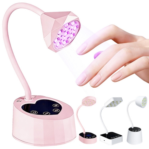 1pc LED UV Lotus Style Desk Lamp Nail Art Induction Phototherapy Lamp Rechargeable Purple Light Quick Drying Nail Sticker