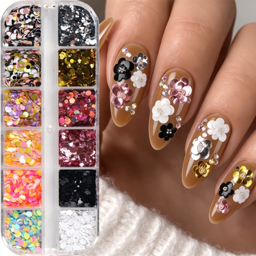 1box Holographic Shinny Color Bubble Sequin Resin Mold Filling Accessories Golden Silver Round Glitter Resin Filler DIY Crafts