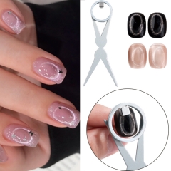 1set New Circular Cat Eye Nail Art Black Hole Magnet Strong Nail Art Gel Polish Guide Tool DIY Magnetic Nail Helper Manicure Design