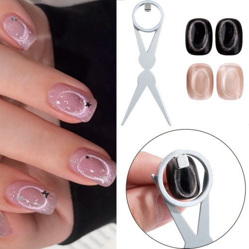 1set New Circular Cat Eye Nail Art Black Hole Magnet Strong Nail Art Gel Polish Guide Tool DIY Magnetic Nail Helper Manicure Design