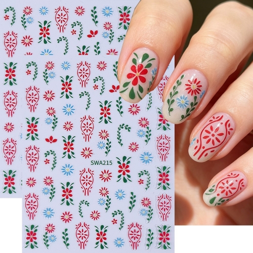 1pc Retro Flower Nail Sticker Bohemian Nail Stickers Metal Patterned Heart Totem Self-adhesive Nail Decals DIY Luxury Manicure Sliders Decoration
