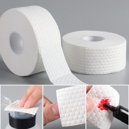 500pcs/roll Professional Lint Free Nail Art Gel Polish Remover Cotton Pad Nail Wiping Cotton Cosmetic Manicure Cleaning Tools