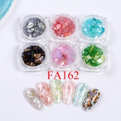6jars/set Glitter Shiny Shell Flakes For Nail Art Decoration 3D Charms Sea Shell Slices DIY Manicure Paillette Accessories