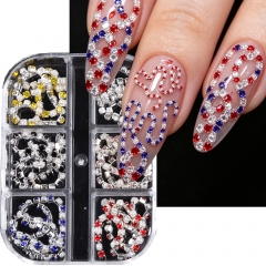 1box Metal Nail Rhinestones Pearl Chain 3D Nail Decoration Charm Nail Jewelry Nail Design Ornament for Manicure Accessory