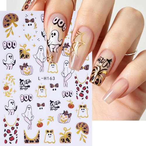 1pc Halloween Nail Stickers Cool Design Pumpkin Ghosts Spiderwebs Castle Skull  Manicure Decoration Accessories