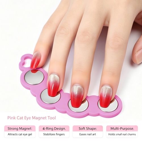 1pc Cat Eye Nail Magnet Four Round Segmented Magnetic Tool Create Gradient Sunset Cat Eye Effects DIY Salon Manicure Accessories