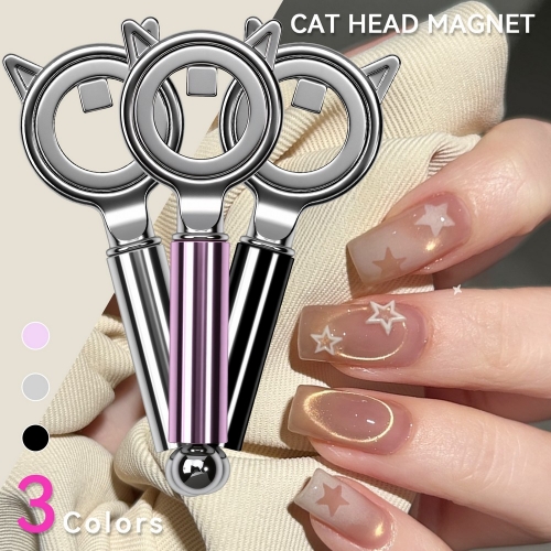 1pc Cat Ear Shape Halo Cat Eye Nail Magnet Strong Ring Magnetic Tool for Glass Bead Side Light Nail Art DIY Magnetic Gel Manicure