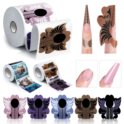 100pcs/set or 500pcs/set Nail Art Form French Acrylic UV Nail Gel Tips Extension Forms Nail Art Guide Mold Curl Stickers For Nail Building Gel