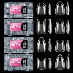 360pcs/box Fake Nails Full Cover Soft Gel False Nail Tips Almond/Square/Coffin Capsule Nail Tips Nail Extension