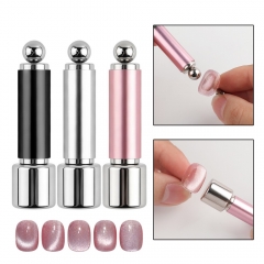 1pc Nail Cat Eye Magnetic Ball Cylindrical Magnet Double Head Nail Magnet Round Steel Ball Magnet Cat Eye Nail Art Tool