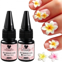 1bottle 3D Carved Gel UV Gel For Nail Mold Translucent Crystal Clear Black Pink Acrylic Nail Art Gel DIY Salon Tool