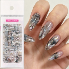 1sheet Shell Nail Foil Transfer Sticker Gradient Blending Abalone Shell Design for Wildness Women Girl Nail DIY Foils Nail Decor
