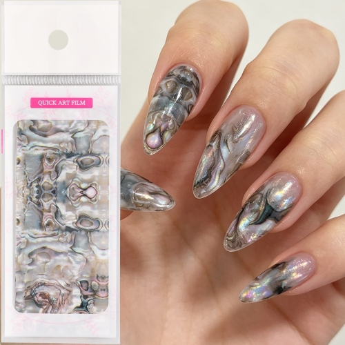 1sheet Shell Nail Foil Transfer Sticker Gradient Blending Abalone Shell Design for Wildness Women Girl Nail DIY Foils Nail Decor