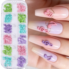 1box Candy Music Notes Nail Charms Kawaii Notes Rivet 3D Nail Ornaments DIY Manicure Accessories Decor