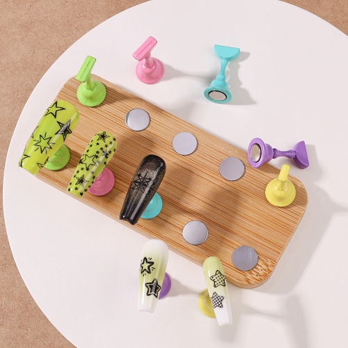 1set Nail Practice Stand Strong Magnetic Nail Tips Holder Practice Display Nail Fake Nail Display Stand Set Holders