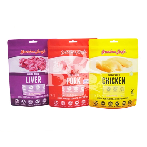 Pet Food Packaging Stand Up Zipper Pouch Multi Colors Gravure Printing