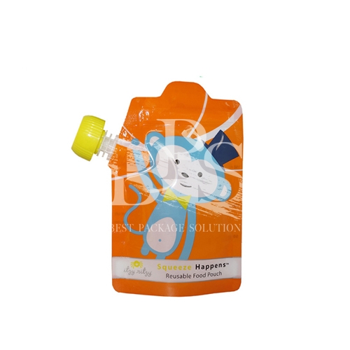 Designed Reclosable Spout Pouch Bag with Bottom Gusset For Baby Drink