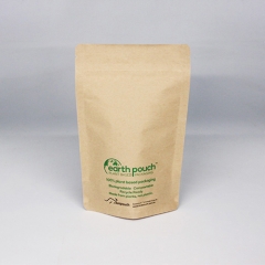100% Sustainable Packaging Compostable Kraft Paper Pouch With Eco Printing
