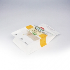 10 Color Printing White Paper Flat Bottom Zipper Pouch , Customized With Clear Window