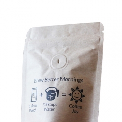 Eco friendly Printed Kraft Paper Pouch , High Barrier Aluminum Lined Coffee Packaging with Valve