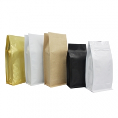 Full Range Stock Foil Square Flat Bottom Pouch With Pocket Zipper