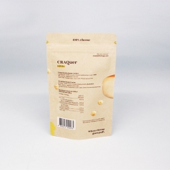 Irregular Shape Clear Window Kraft Paper Pouch Heat Sealing For Snacks Packaging