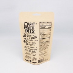 Plastic Saving Kraft Stand Up Pouch , Paper Ziplock Bag with Custom Shaped Window